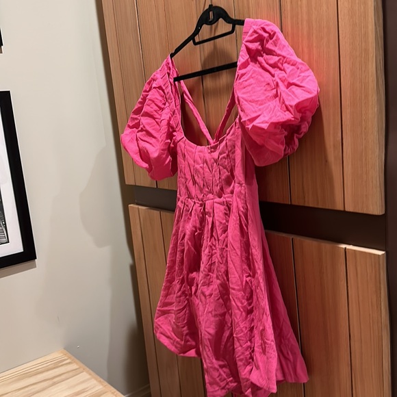 Hello Molly Pink Puff Sleeve Dress - Picture 2 of 7